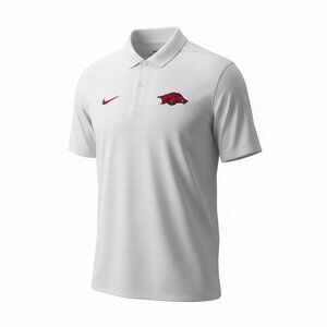 Nike Arkansas Razorbacks Baseball white Polo Dri-Fit Mens Size Large